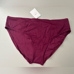 Andie Swim The Bikini Bottom in Plum Size XXXL Full-Coverage Bikini Plus Size